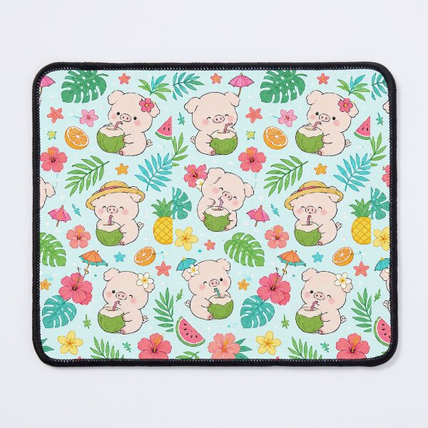 Item preview, Piggy Tropical Coconut Pattern designed and sold by Soft Berry Studio.