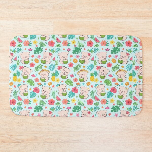 Item preview, Piggy Tropical Coconut Pattern designed and sold by Soft Berry Studio.