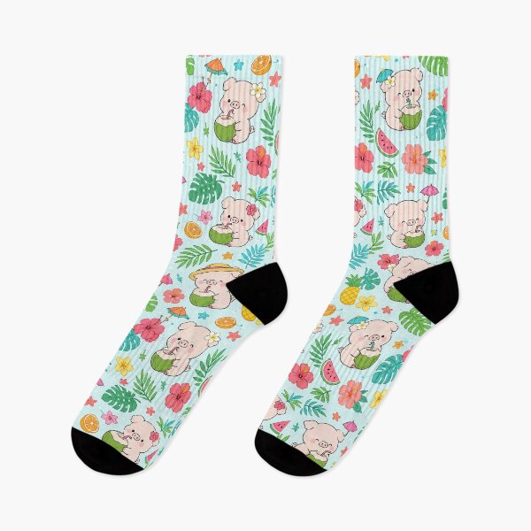Item preview, Piggy Tropical Coconut Pattern designed and sold by Soft Berry Studio.