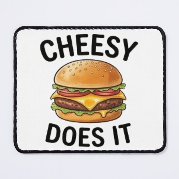 Item preview, Cheesy Does It — Funny Cheeseburger Food Pun Design designed and sold by Tipsy24.