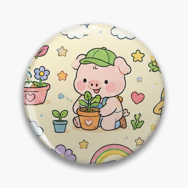 Item preview, Piggy Rainbow Gardening Pattern designed and sold by Soft Berry Studio.