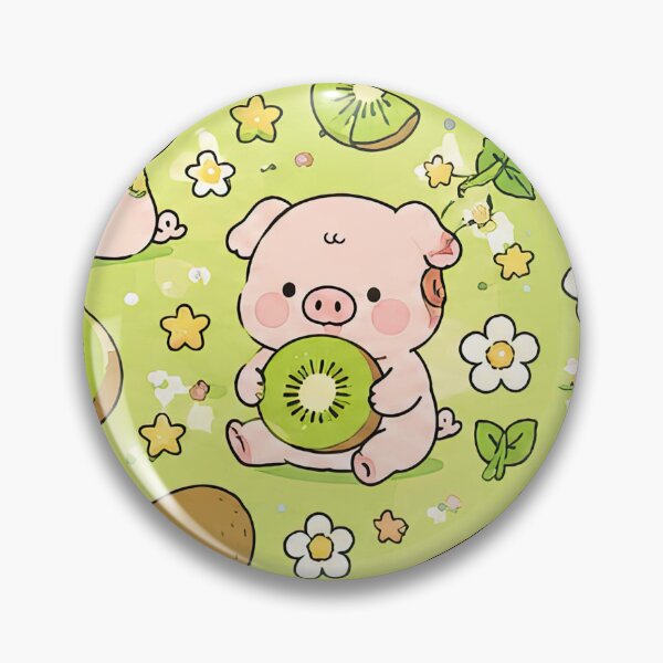 Item preview, Piggy Kiwi Fruit Pattern designed and sold by Soft Berry Studio.