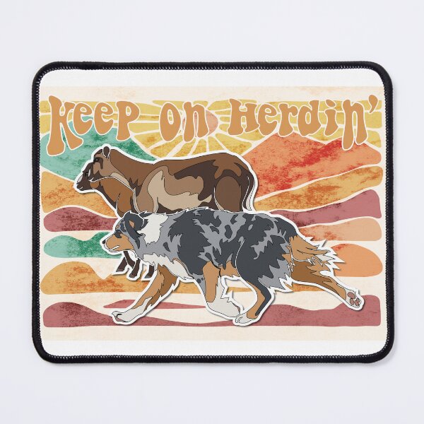 Item preview, Keep on Herdin' Australian Shepherd Retro designed and sold by Bluek9sDesign.