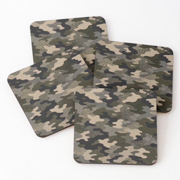 Item preview, Modern Military Camo – Olive Khaki & Charcoal Abstract Pattern designed and sold by HO•Designs.