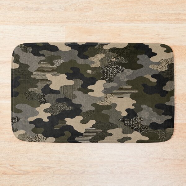 Item preview, Modern Military Camo – Olive Khaki & Charcoal Abstract Pattern designed and sold by HO•Designs.