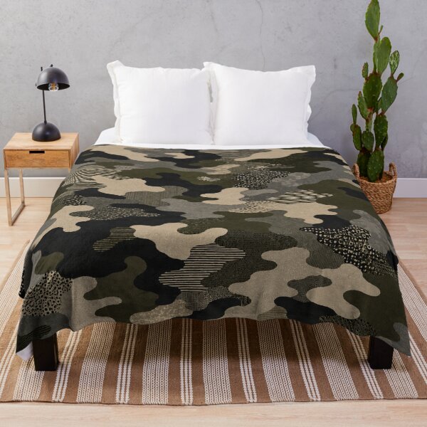 Item preview, Modern Military Camo – Olive Khaki & Charcoal Abstract Pattern designed and sold by HO•Designs.