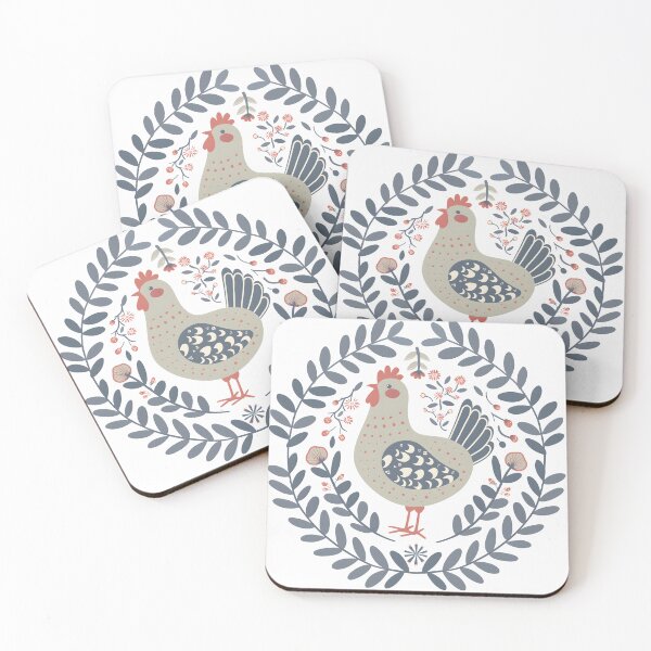Item preview, Scandinavian Folk Art, Floral Chicken designed and sold by xiao xuans.