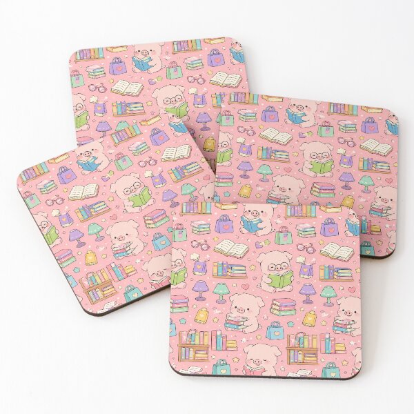 Item preview, Piggy Bookstore Pattern designed and sold by Soft Berry Studio.