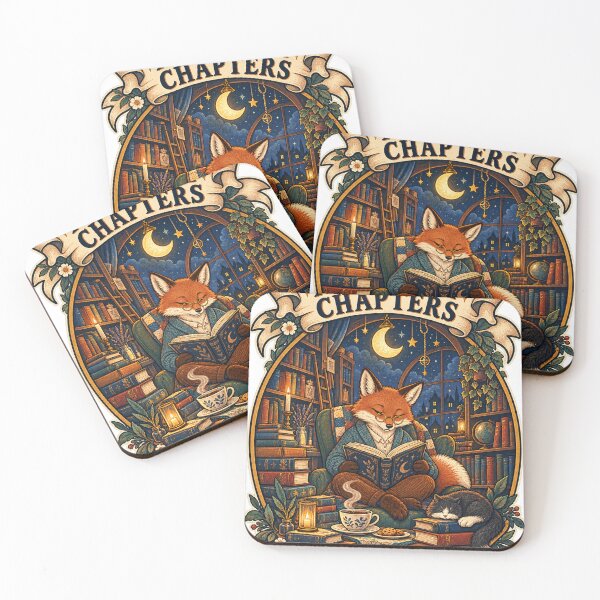 Item preview, Midnight Chapters — Cozy Fox Reading in a Moonlit Library designed and sold by GSideArtStore.