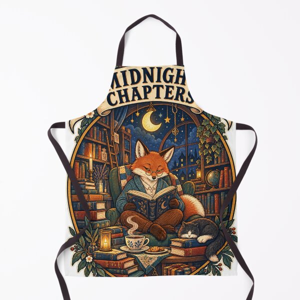Item preview, Midnight Chapters — Cozy Fox Reading in a Moonlit Library designed and sold by GSideArtStore.