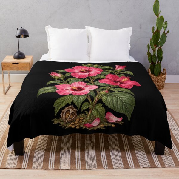 Item preview, Rose Mallow Botanical Study with Seed Pod and Fallen Petals designed and sold by Anyshca.