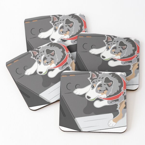 Item preview, Australian Shepherd Flyball Illustration designed and sold by Bluek9sDesign.