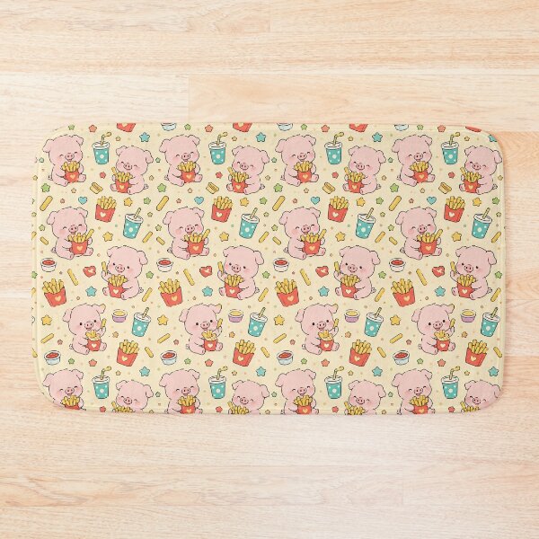Item preview, Piggy Fries Party Pattern designed and sold by Soft Berry Studio.