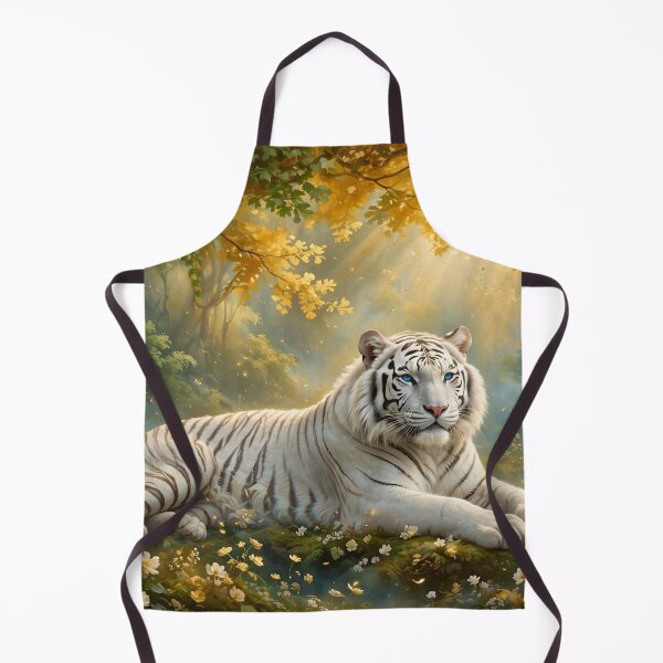 Item preview, Quiet Power – White Tiger Beneath the Golden Forest Light designed and sold by TreatLLC.
