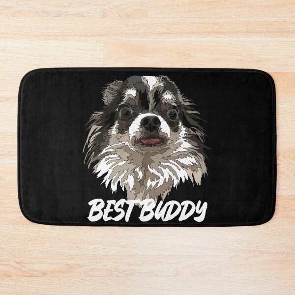 Item preview, Long Haired Black And White Best Buddy Chihuahua designed and sold by Just-Arts-4U.