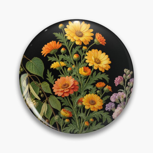 Item preview, Linden Blossom, Garland Chrysanthemum and Hoary Stock Vintage Botanical Plate designed and sold by Anyshca.