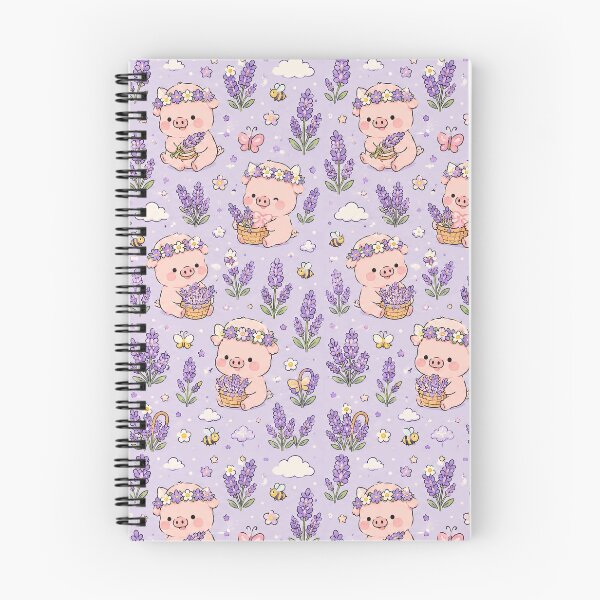 Item preview, Piggy Lavender Meadow Pattern designed and sold by Soft Berry Studio.