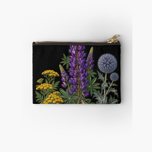 Item preview, Globe Thistle, Purple Lupine and Common Tansy Vintage Botanical Plate designed and sold by Anyshca.