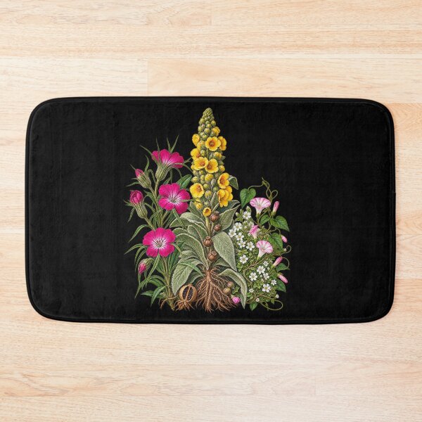 Item preview, Corncockle, Common Mullein and Field Bindweed Vintage Botanical Plate designed and sold by Anyshca.