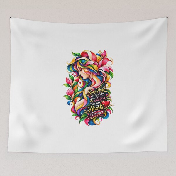 Item preview, Some People Stay in Our Hearts Forever – Colorful Floral Woman Art designed and sold by ujjawal.