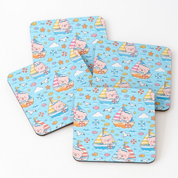 Item preview, Piggy Sailboat Adventure Pattern designed and sold by Soft Berry Studio.