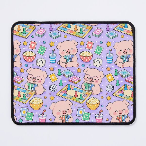 Item preview, Piggy Board Game Night Pattern designed and sold by Soft Berry Studio.