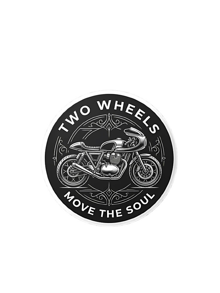 Thumbnail 4 of 4, iPhone Case, Two Wheels Move The Soul Retro Cafe Racer Motorcycle Sticker designed and sold by TheStickGraph.