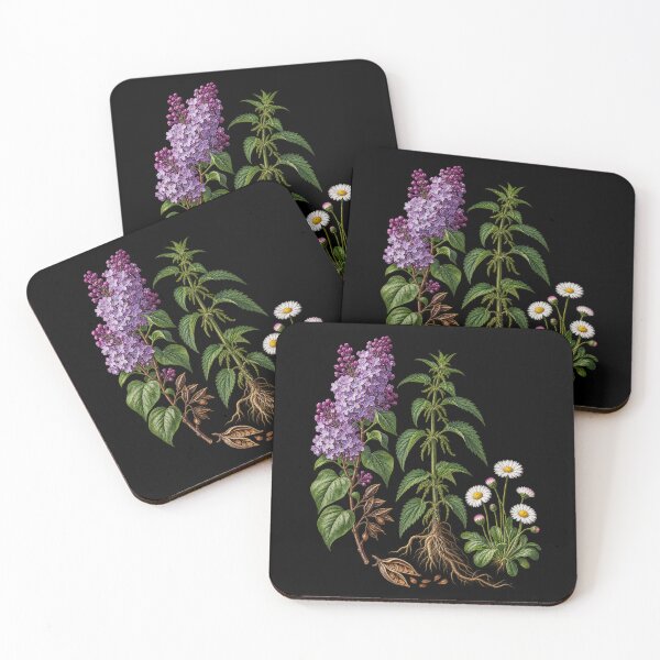 Item preview, Lilac, Stinging Nettle and Wild Daisies Vintage Botanical Plate designed and sold by Anyshca.