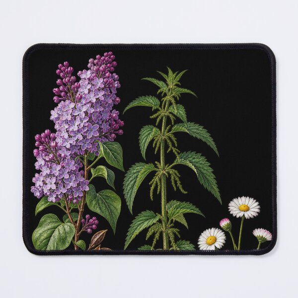 Item preview, Lilac, Stinging Nettle and Wild Daisies Vintage Botanical Plate designed and sold by Anyshca.