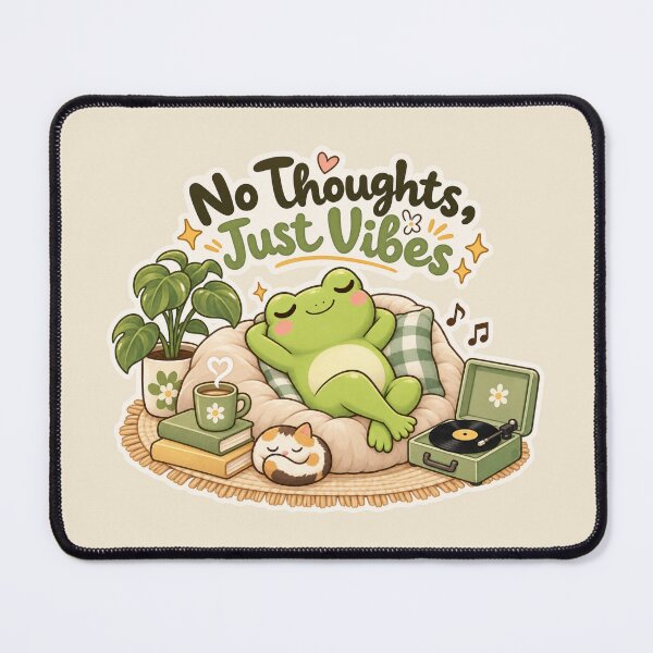 Item preview, No Thoughts, Just Vibes – Chill Frog designed and sold by Sasas Design.