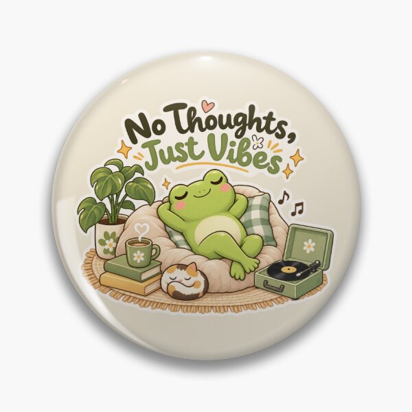 Item preview, No Thoughts, Just Vibes – Chill Frog designed and sold by Sasas Design.