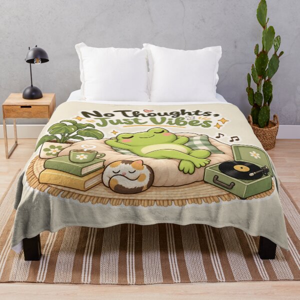 Item preview, No Thoughts, Just Vibes – Chill Frog designed and sold by Sasas Design.