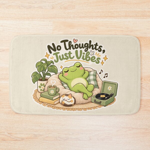 Item preview, No Thoughts, Just Vibes – Chill Frog designed and sold by Sasas Design.
