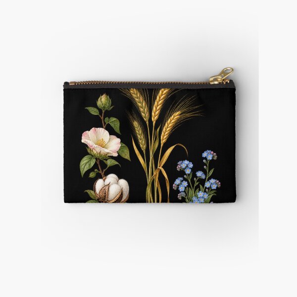 Item preview, Cotton, Barley and Forget-Me-Nots Vintage Botanical Plate designed and sold by Anyshca.