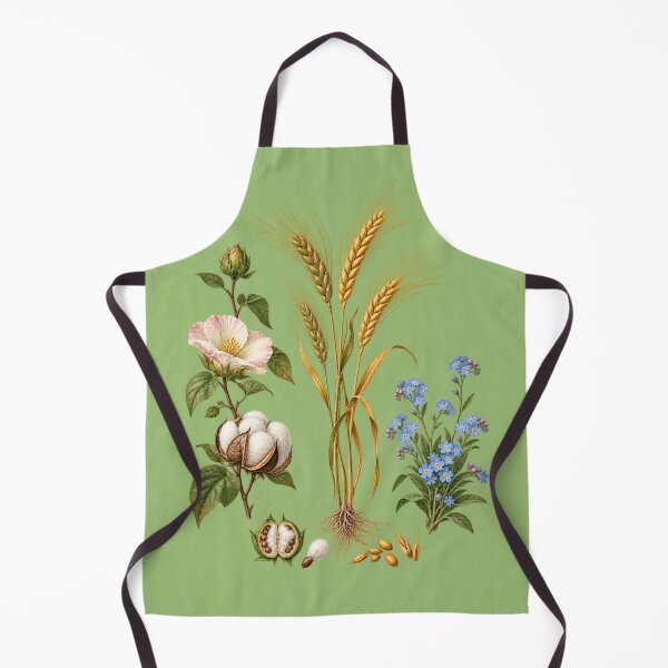 Item preview, Cotton, Barley and Forget-Me-Nots Vintage Botanical Plate designed and sold by Anyshca.