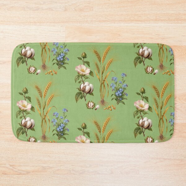 Item preview, Cotton, Barley and Forget-Me-Nots Vintage Botanical Plate designed and sold by Anyshca.