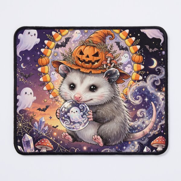 Item preview, Halloween Opossum Witch - Cute Spooky Candy Corn Crystal Ball Ghost designed and sold by Luminebo.