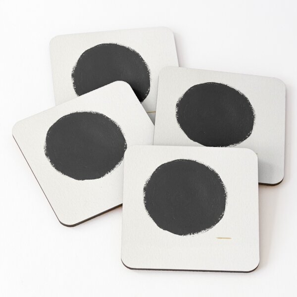 Item preview, Black Circle Study - Minimalist Wabi-Sabi Art with Gold Accent designed and sold by Zaramodo.