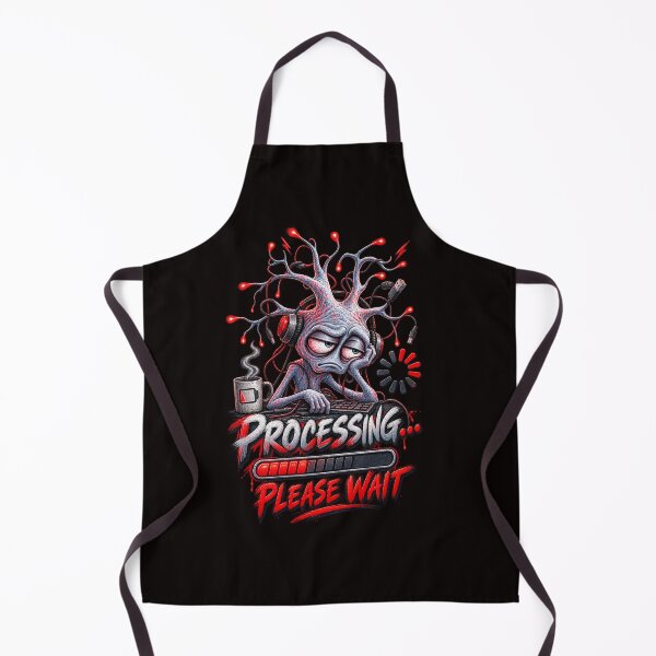 Item preview, Processing Please Wait – Tired Brain Neuron Humour designed and sold by Tadeusz1.