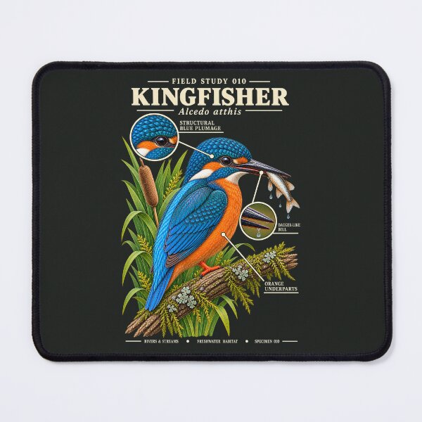 Item preview, Kingfisher Scientific Illustration Bird Field Study designed and sold by CalmCapy Co.