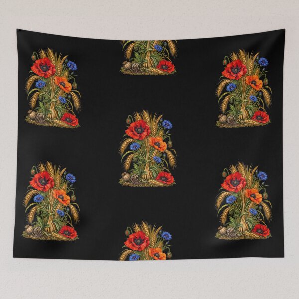 Item preview, Vintage Poppy, Cornflower and Wheat Botanical Art designed and sold by Anyshca.