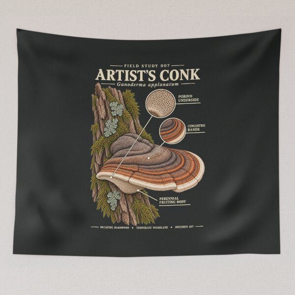 Item preview, Artist's Conk Scientific Illustration Mycology Field Study designed and sold by CalmCapy Co.