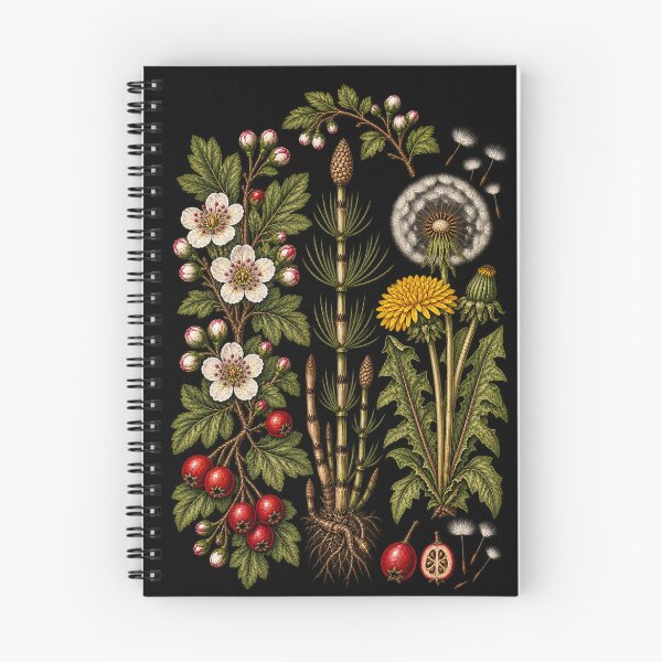 Item preview, Vintage Hawthorn, Horsetail and Dandelion Botanical Art designed and sold by Anyshca.