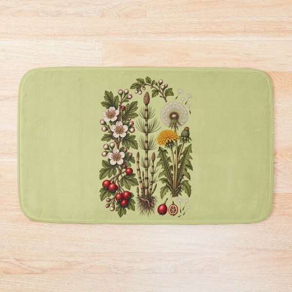 Item preview, Vintage Hawthorn, Horsetail and Dandelion Botanical Art designed and sold by Anyshca.