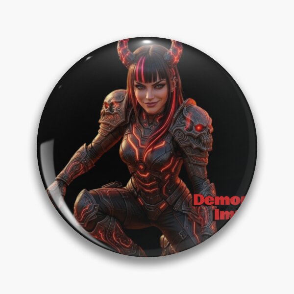 Item preview, Cyber Demon Imp Queen - Neon Red Anime Warrior Girl designed and sold by EvolutionMerch.