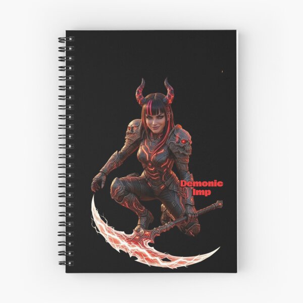Item preview, Cyber Demon Imp Queen - Neon Red Anime Warrior Girl designed and sold by EvolutionMerch.