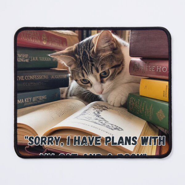 Item preview, Sorry I Have Plans Cat And Book Sticker - Funny Reader designed and sold by SALVO180674.
