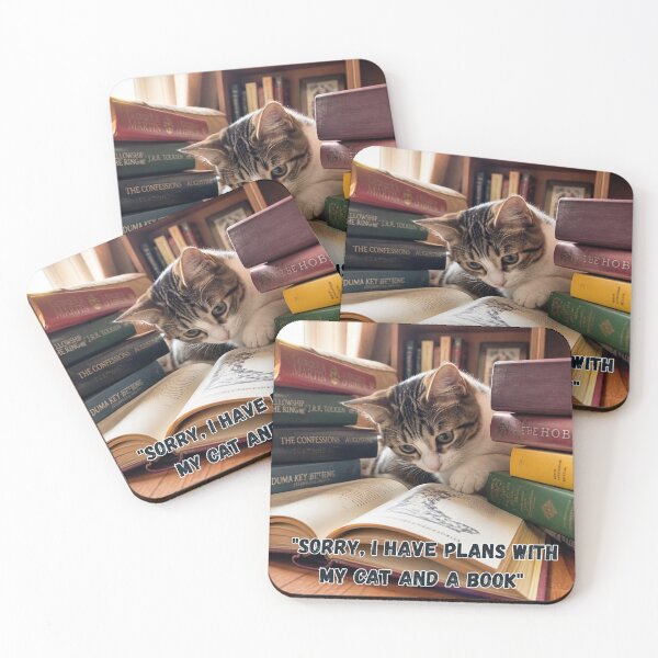 Item preview, Sorry I Have Plans Cat And Book Sticker - Funny Reader designed and sold by SALVO180674.
