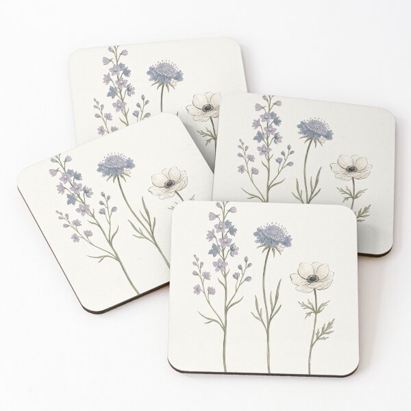 Item preview, Elegant Three Wildflowers - Minimalist Botanical Illustration designed and sold by Zaramodo.