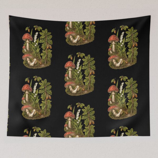 Item preview, Vintage Fly Agaric, Lily of the Valley & Oak Botanical Art designed and sold by Anyshca.